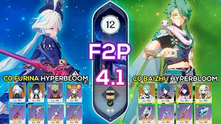 [F2P] C0 Furina Hyperbloom & C0 Baizhu Hyperbloom I Spiral Abyss 4.2 Floor 12 9stars Genshin Impact