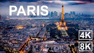 2024 Paris 4K drone view Flying Over Paris | Relaxation film with calming music - 4k HDR