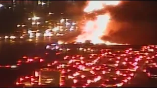 Big Rig Explodes in Flames Shuts Down Major Freeway in Houston