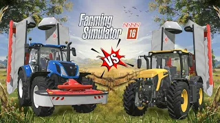 JCB and Holland with moving grass in Fs16 | Fs16 Multiplayer | Timelapse |