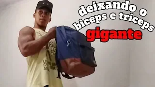 Aumente seu biceps e triceps com uma (mochila) #exerciciosemcasa #academia