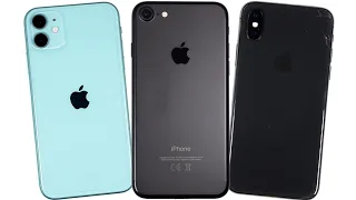😱Сравнение iPhone 7 vs. iPhone 11 vs. iPhone X. Как работает iPhone 7 на iOS 14. Стоит ли покупать?
