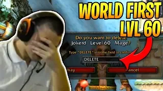 Jokerd DELETES WORLD FIRST LVL 60 Character! (WoW Classic Funny Moments #28)