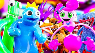 Rainbow Friends VS Poppy Playtime and FNAF (The Rainbow Friends Roblox)