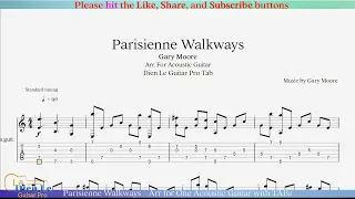 Parisienne Walkways - Arr for One Acoustic Guitar with TABs