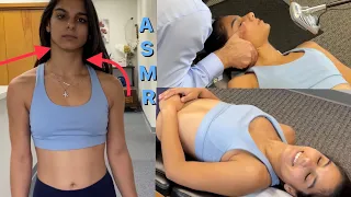 VERY DEEP CRUNCHES *ASMR Perfect Cracks for Sweet, Young Lady's 1st Chiropractic Relief 4 Neck Pain.
