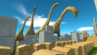 Different Size Herbivorous Dinosaurs Clash City Race -Animal Revolt Battle Simulator