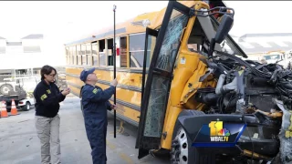 Video: NTSB investigators comb through wreckage from bus crash