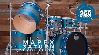 Mapex Saturn Evolution, Exotic Azure Burst, Maple/Walnut  Drum Kit, 360 Rotation Video from Drumazon