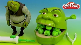 Play Doh  Shrek Pâte à modeler Le dentiste ♥ Play doh Shrek 2 Rotten Root Canal Playset