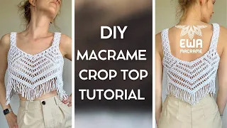 DIY | MACRAME CROP TOP TUTORIAL | summer fringed top | macrame pattern | 2 mm cotton cord