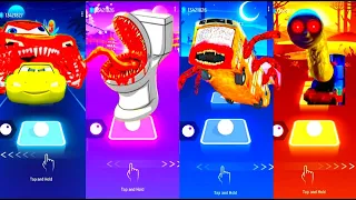 Lightning Mcqueen Eater vs Toilet Monster vs Bus Eater vs Thomas Train exe l Tiles Hop EDM Rush