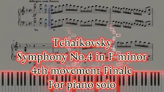 Tchaikovsky Symphony No 4 in F minor 4th movement Finale for piano solo