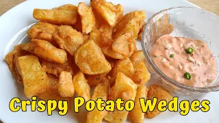 Crispy Potato Wedges and Garlic Mayo Dip Recipe | Potato Wedges Recipe