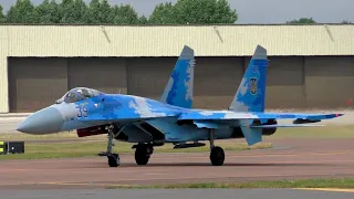 Ukrainian Air Force Sukhoi Su-27 Flankers Departure at RIAT 2019