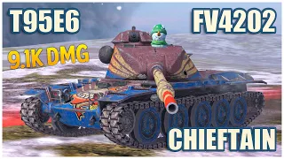 T95E6, Chieftain Mk. 6 & FV4202 • WoT Blitz Gameplay