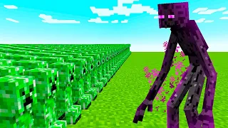 1000 CREEPERS vs ENDERMAN MUTANTE - Minecraft Batallas de Mobs