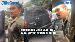Viral Aksi Pengendara Mobil Plat Hitam Pakai Strobo Cekcok di Jalan - @TribunLampungOfficial