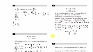 SAT Math Prep - No Calculator Practice Test 1