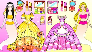 Vestido Barbie Candy Rosa y Amarillo NEW FASHION Ghost Contest Makeover - Manualidades De Papel DIY