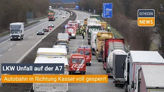 FULDA: Mehrere Lastwagen KOLLIDIEREN auf der A 7