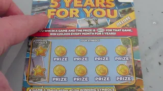 5 YEARS FOR YOU SCRATCHCARD X5