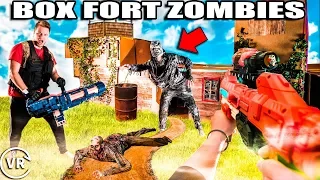 Box Fort ZOMBIES Nerf War Z - Worlds Biggest Zombie Fort! (VR 180)