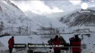 Russian soldiers create avalanche by firing artillery   euronews, no comment