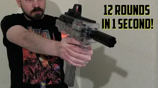 INSANE RATE OF FIRE UZI NERF GUN (12 darts in a second)