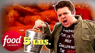 Adam Struggles To Eat A 5 LB Bucket With 50 Buffalo Wings In 30 Minutes | Man v Food