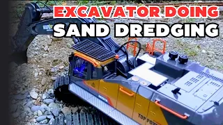 Excavator Huina 1592 Carries out Sand Dredging and Sand Packing #dredging #sand #rc