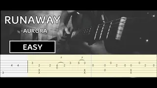 aurora - runaway (fingerstyle guitar tab) EASY 💯