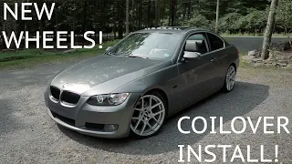 BMW E92 Coilover Install | New Wheels On!