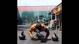 Michael Vazquez performing freestyle push-ups