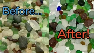 How to clean sea glass! I get my sea glass gleaming white & sparkly using these techniques!