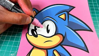 How To Draw Sonic The Hedgehog - Step By Step