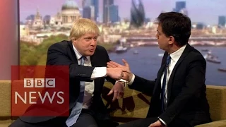 Election 2015: Boris Johnson & Ed Miliband clash on Marr - BBC News