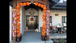 Thanksgiving/Fall Front Porch Tour & DIY Pumpkin Arch