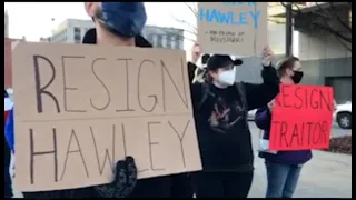 Kansas City protesters call for Sen. Josh Hawley to resign