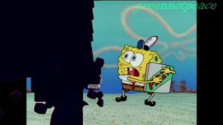 Big brain wither storm trying to get a pizza from spongebob