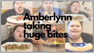 Amberlynn Taking HUGE Bites for 4 Minutes Straight | Compilation Part 1