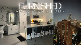 MY FURNISHED APARTMENT TOUR 2023 | Luxury Downtown Chicago Apartment | Modern & Affordable