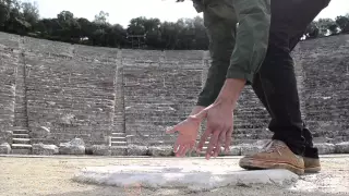 Epidavros theatre acoustics - stamping and clapping hands