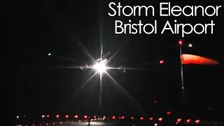 Storm Eleanor at Bristol Airport - Windy Landings including ATC of Go Arounds!
