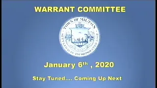 Warrant Committee - January 6th, 2020