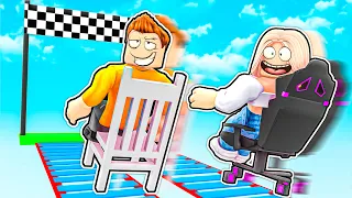 MEGA WYŚCIG KRZESEŁ Z NIEOGRANICZONĄ PRĘDKOŚCIĄ w ROBLOX! (Chair Racing)