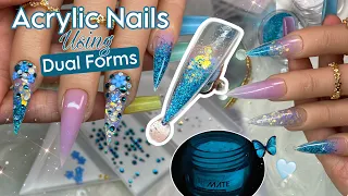 🦋 GLITTER Stiletto Nails USING DUAL FORMS 🦋