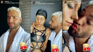 Maluma kissing a wax figure | Instagram story | Janury 9, 2021