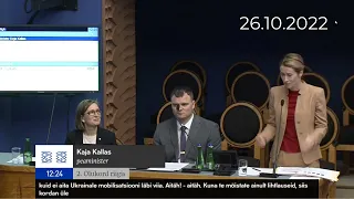 Maksud ei tõuse,  Kaja Kallas 26.10.2022