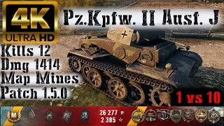 World of Tanks Pz.Kpfw. II Ausf. J - 12 Kills 1.4K Damage - 1 vs 10❤❤❤